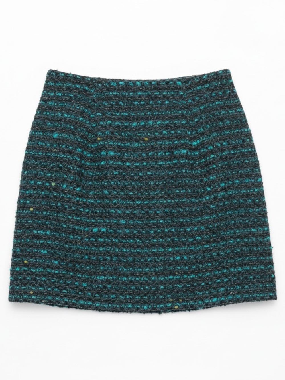 Nanette Lepore Teal and Black Tweed Mini Skirt